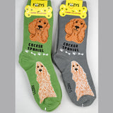 Foozy's Unisex Crew Socks Canine Collection (Cocker Spaniel)