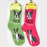 Foozy's Unisex Crew Socks Canine Collection (Boston Terrier)