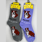Foozy's Unisex Crew Socks Canine Collection (Bulldog)