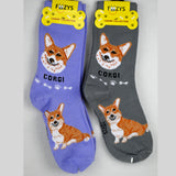 Foozy's Unisex Crew Socks Canine Collection (Corgi)