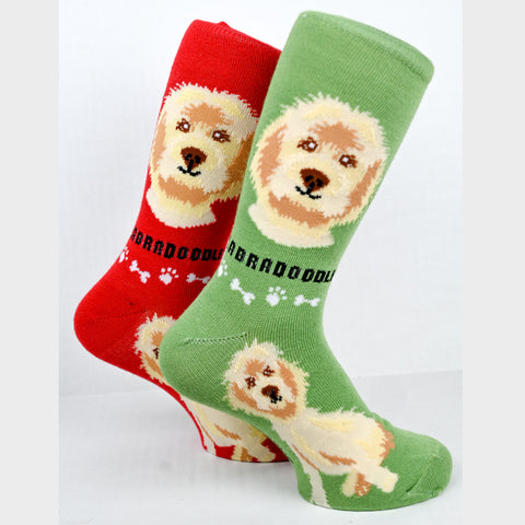 Foozy's Unisex Crew Socks Canine Collection (Labradoodle)