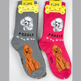 Foozy's Unisex Crew Socks Canine Collection (Poodle)