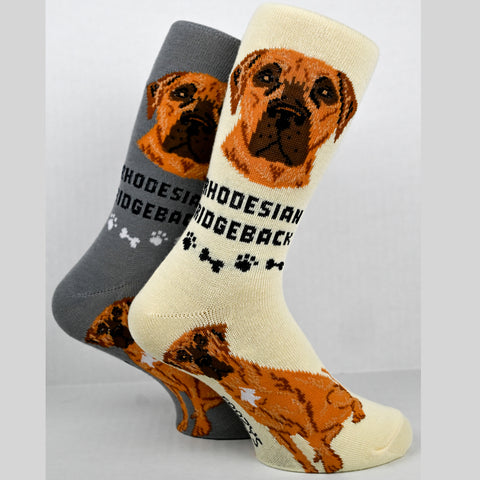 Foozy's Unisex Crew Socks Canine Collection (Rhodesian Ridgeback)
