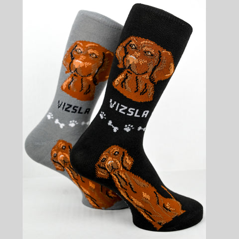 Foozy's Unisex Crew Socks Canine Collection (Vizsla)