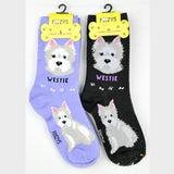 Foozy's Unisex Crew Socks Canine Collection (Westie)