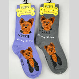 Foozy's Unisex Crew Socks Canine Collection (Yorkie)