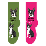 Foozy's Unisex Crew Socks Canine Collection (Boston Terrier)