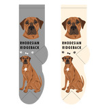 Foozy's Unisex Crew Socks Canine Collection (Rhodesian Ridgeback)